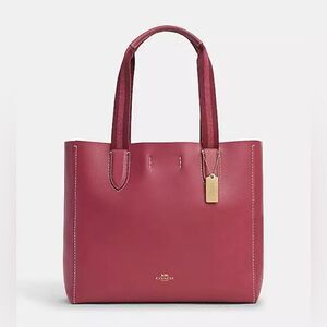 🔥🎁NWT! Coach Derby Tote Handbag Leather Gold/Rouge Msrp:$350.00